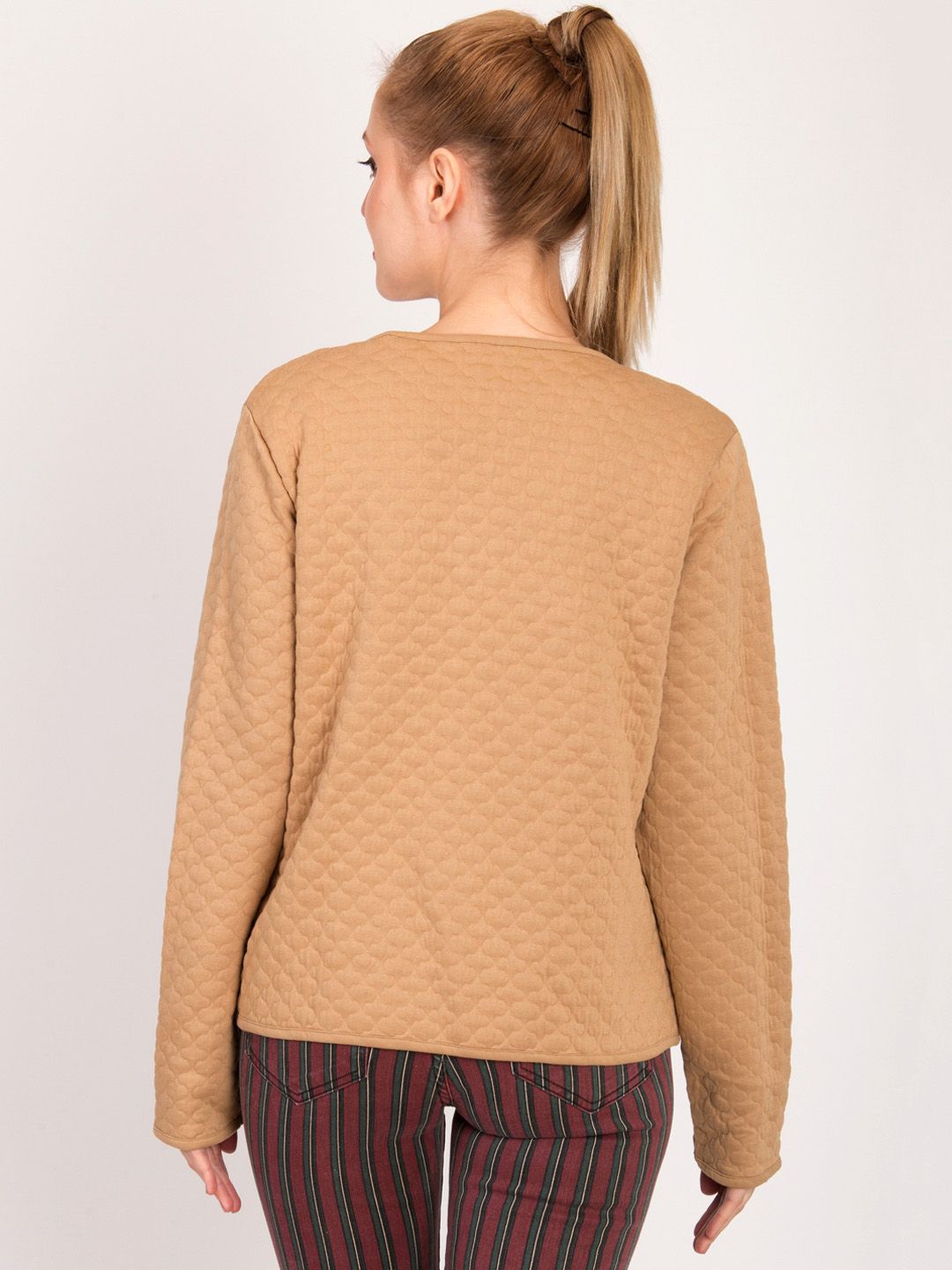 Kotty Women Brown Self Design Tailored Jacket