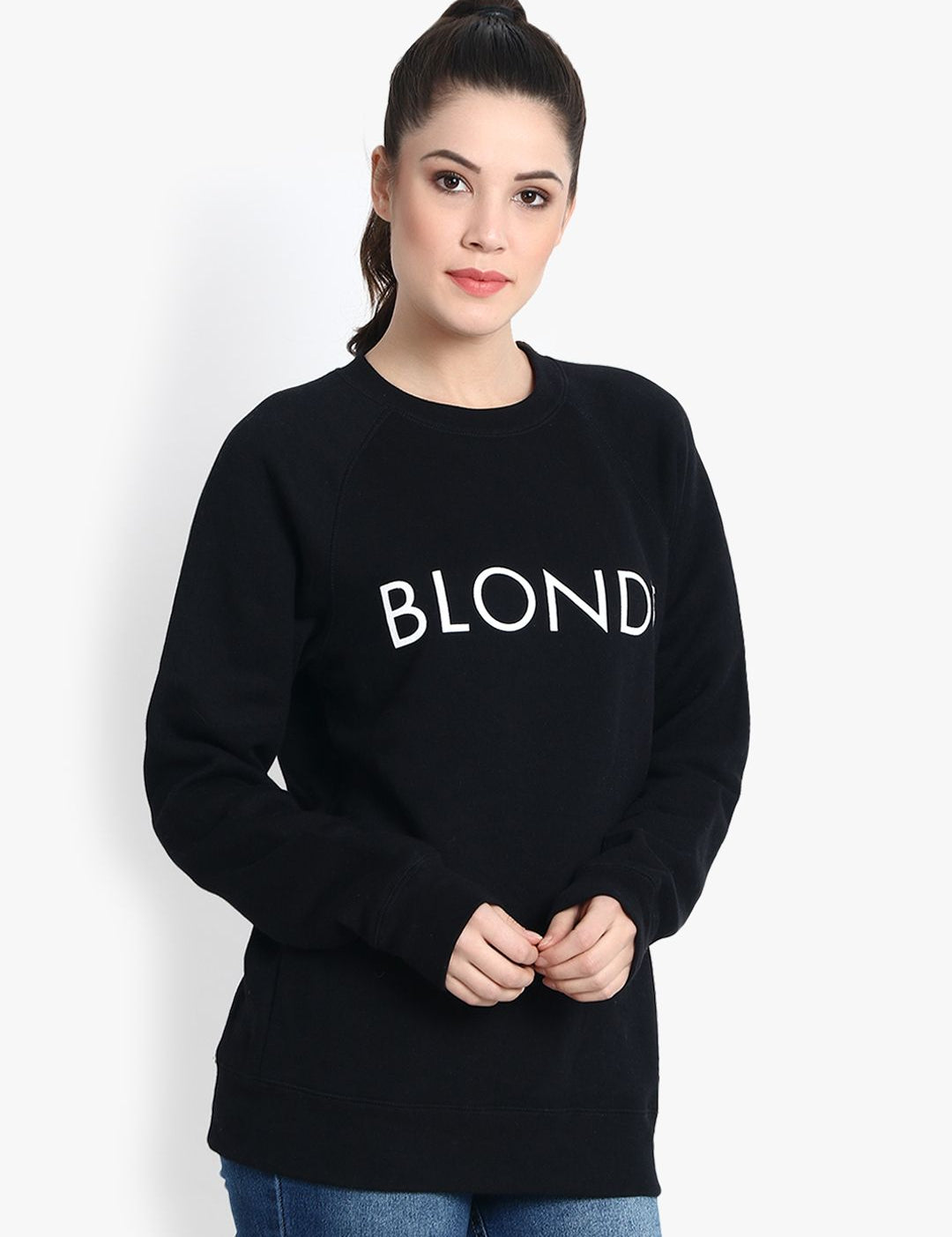 Kotty Women Black Printed Sweatshirt