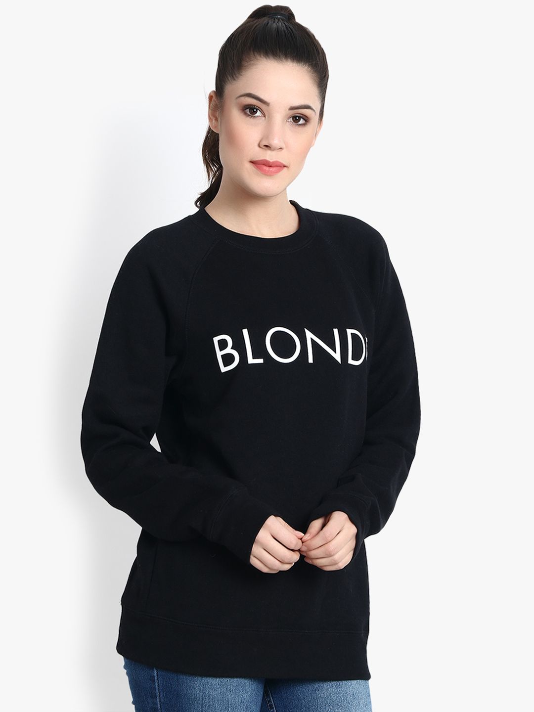 Kotty Women Black Printed Sweatshirt