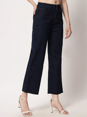 Kotty Women Navy Blue Jean Straight Fit Stretchable Jeans