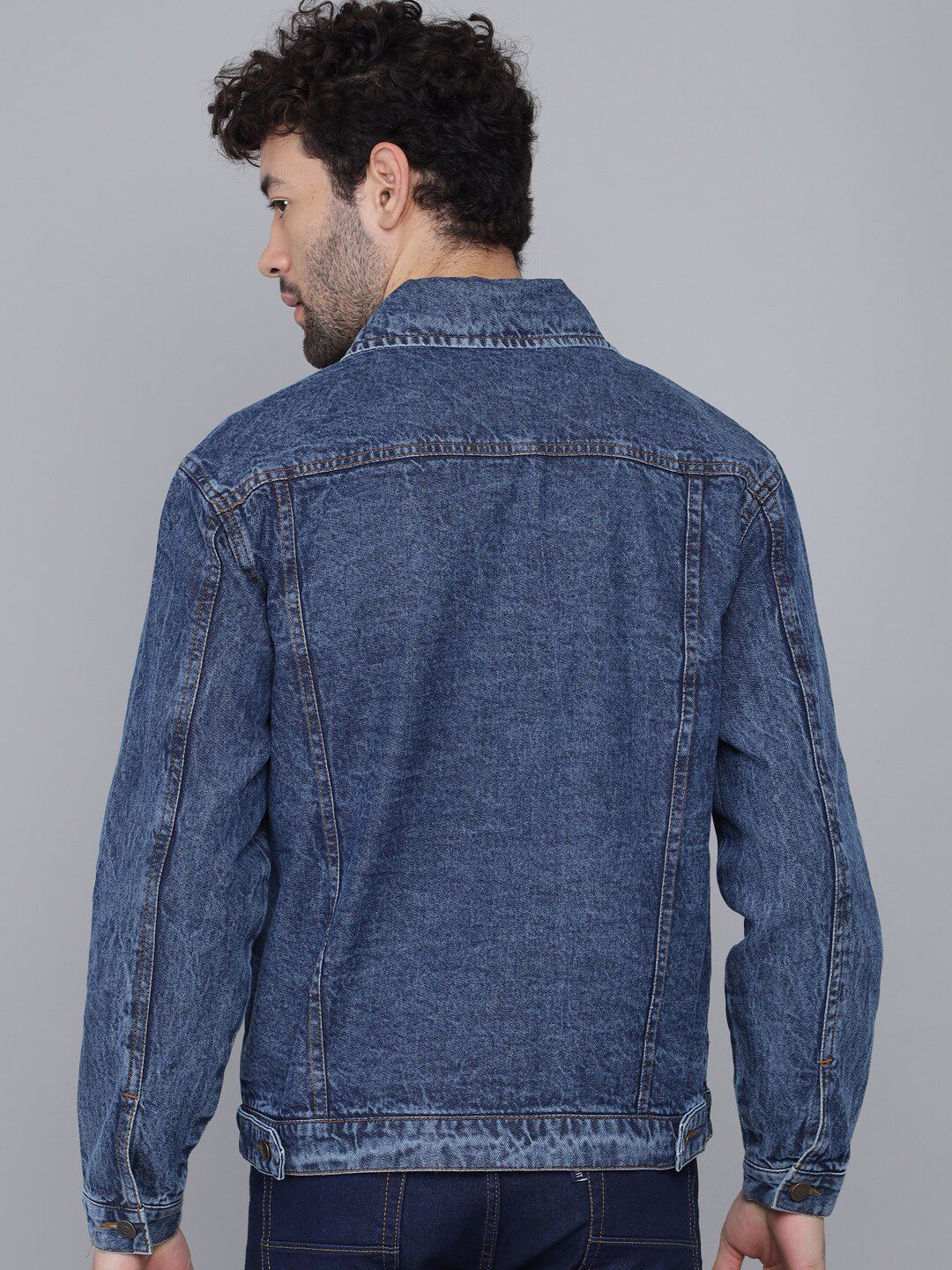 Kotty Men Blue Washed Lightweight Denim Jacket