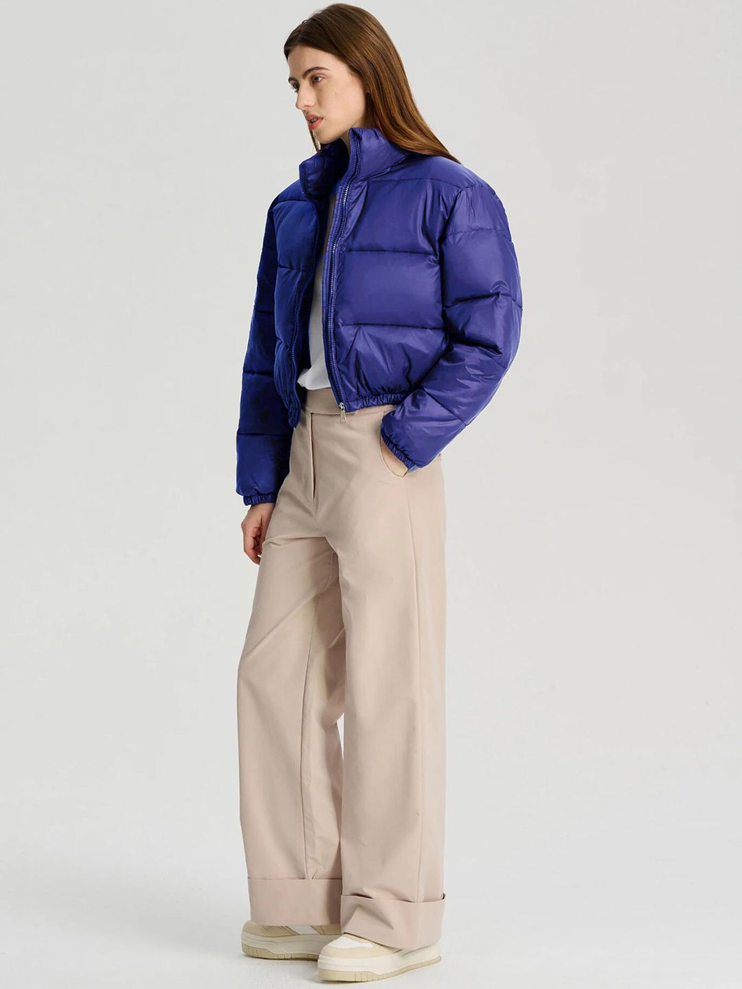 Kotty Mock Collar Crop Puffer Jacket