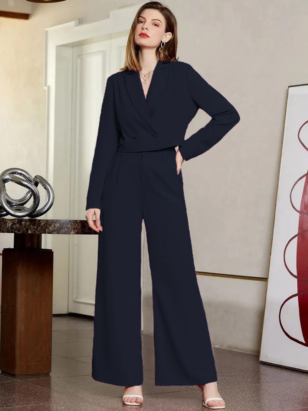 KOTTY BIZwear Crop Blazer With Trouser Co-Ords