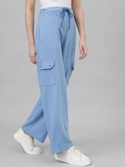 Kotty Women Blue Mid-Rise Straight-Fit Track Pants
