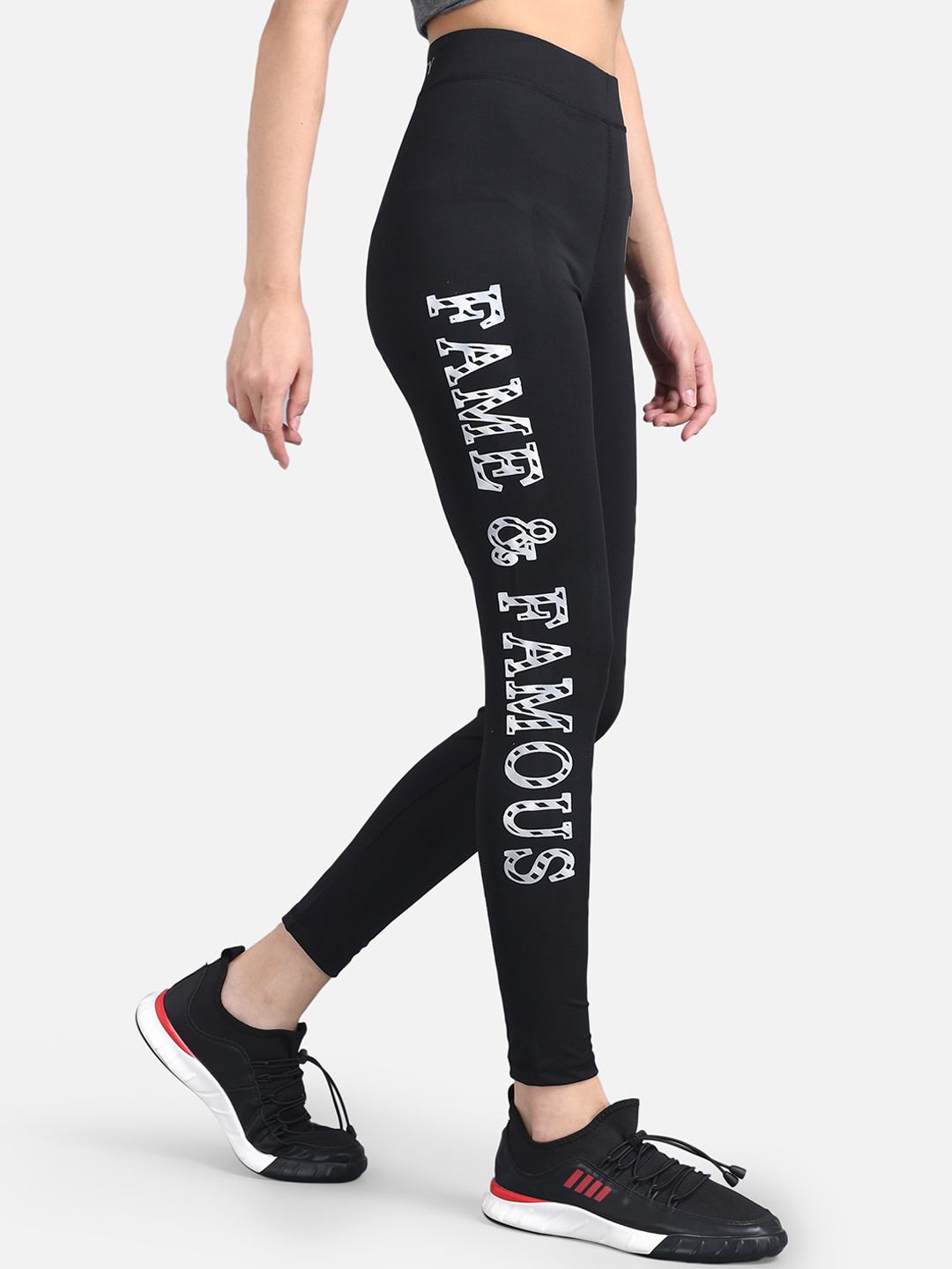 Kotty Women Black & White Printed Tights