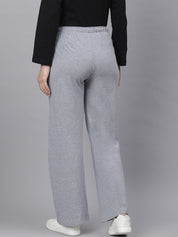 Kotty Women Grey Solid Straight-Fit Track Pants