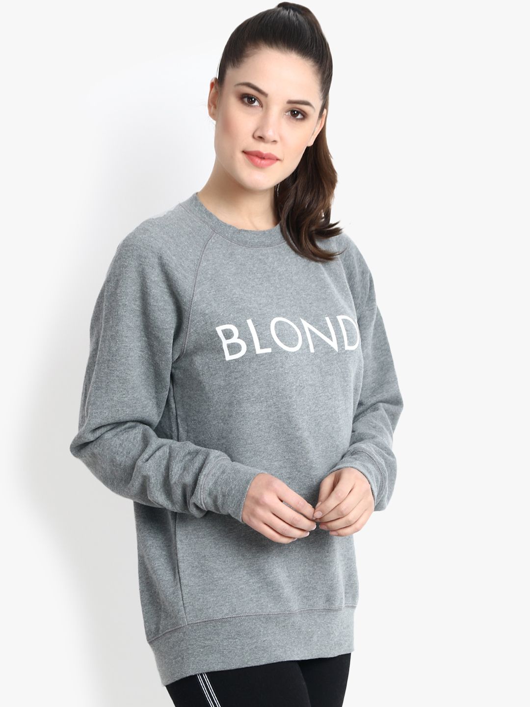 Kotty Women Grey Printed Sweatshirt