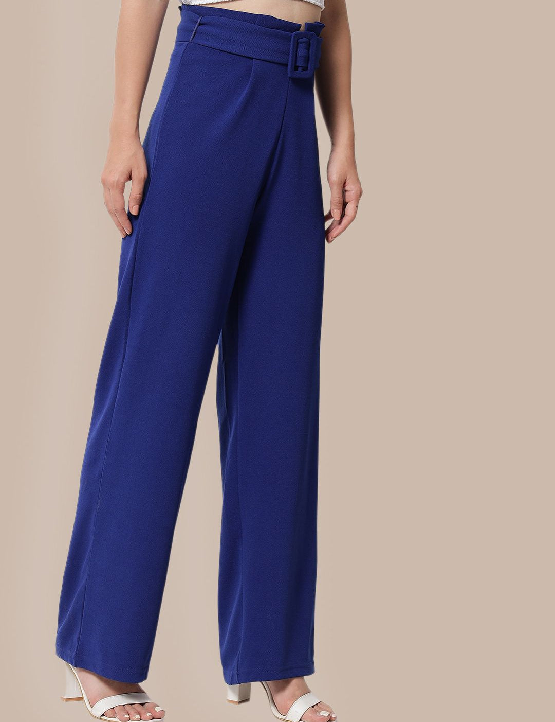 Kotty Women Pack Of 2 Relaxed High-Rise Straight Fit Easy Wash Pleated Trousers