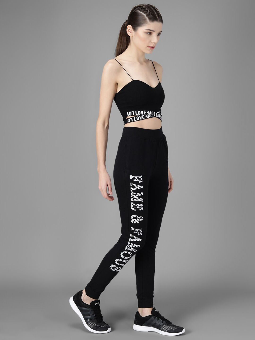 Kotty Women Black & White Printed Joggers