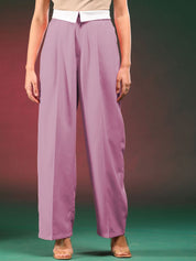 Kotty Women Straight Fit High-Rise Easy Wash Pleated Trousers