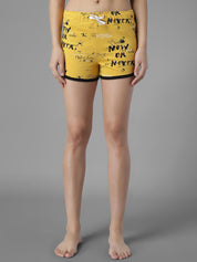 Kotty  Women Typography Printed Regular Fit Low-Rise Hot Pants Shorts