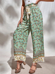 Kotty Women Green Floral Printed Trousers