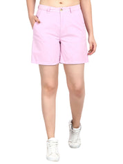 Kotty Women Pink Solid Regular Fit Regular Shorts