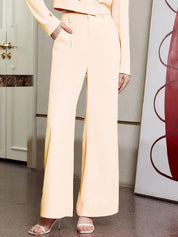 KOTTY BIZwear Women High-Rise Easy Wash Pleated Parallel Trousers