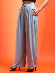 Kotty Women Relaxed Straight Fit Mid-Rise Pleated Parallel Trousers