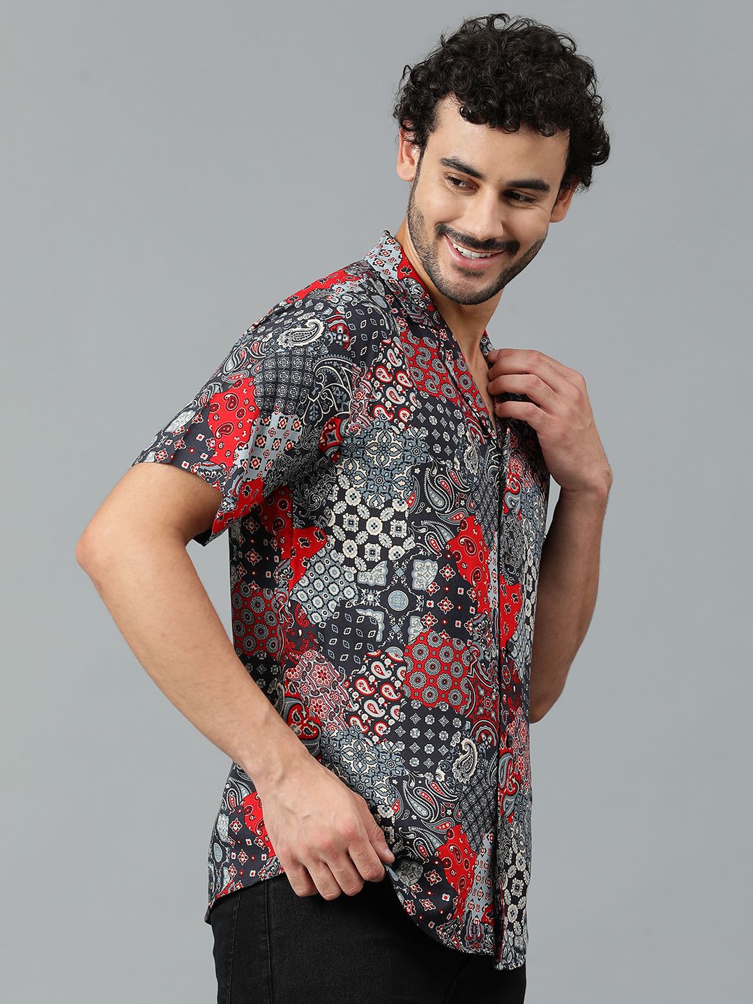 Kotty Men Conversational Scarf Printed Casual Shirt