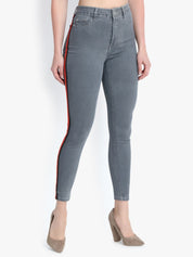 Kotty Women Grey Skinny Fit High-Rise Clean Look Jeans
