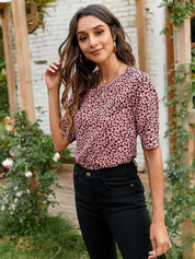 Kotty Women Purple & Brown Print Crepe Top