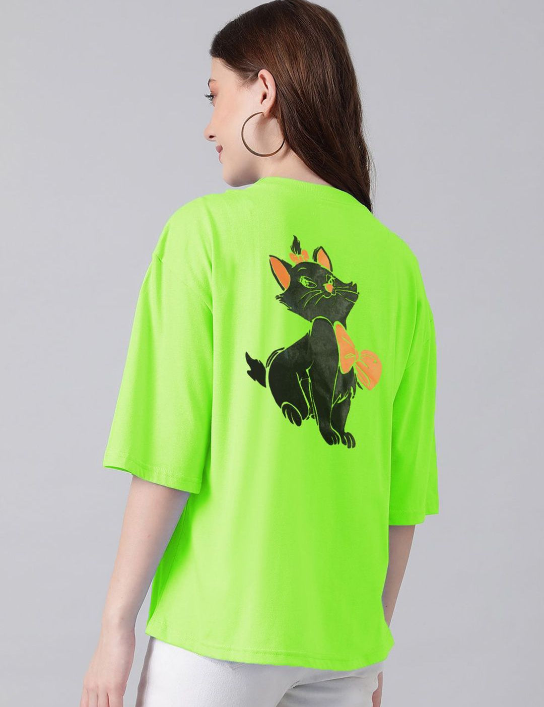 Kotty Printed Drop-Shoulder Sleeves Cotton T-shirt