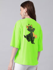 Kotty Printed Drop-Shoulder Sleeves Cotton T-shirt