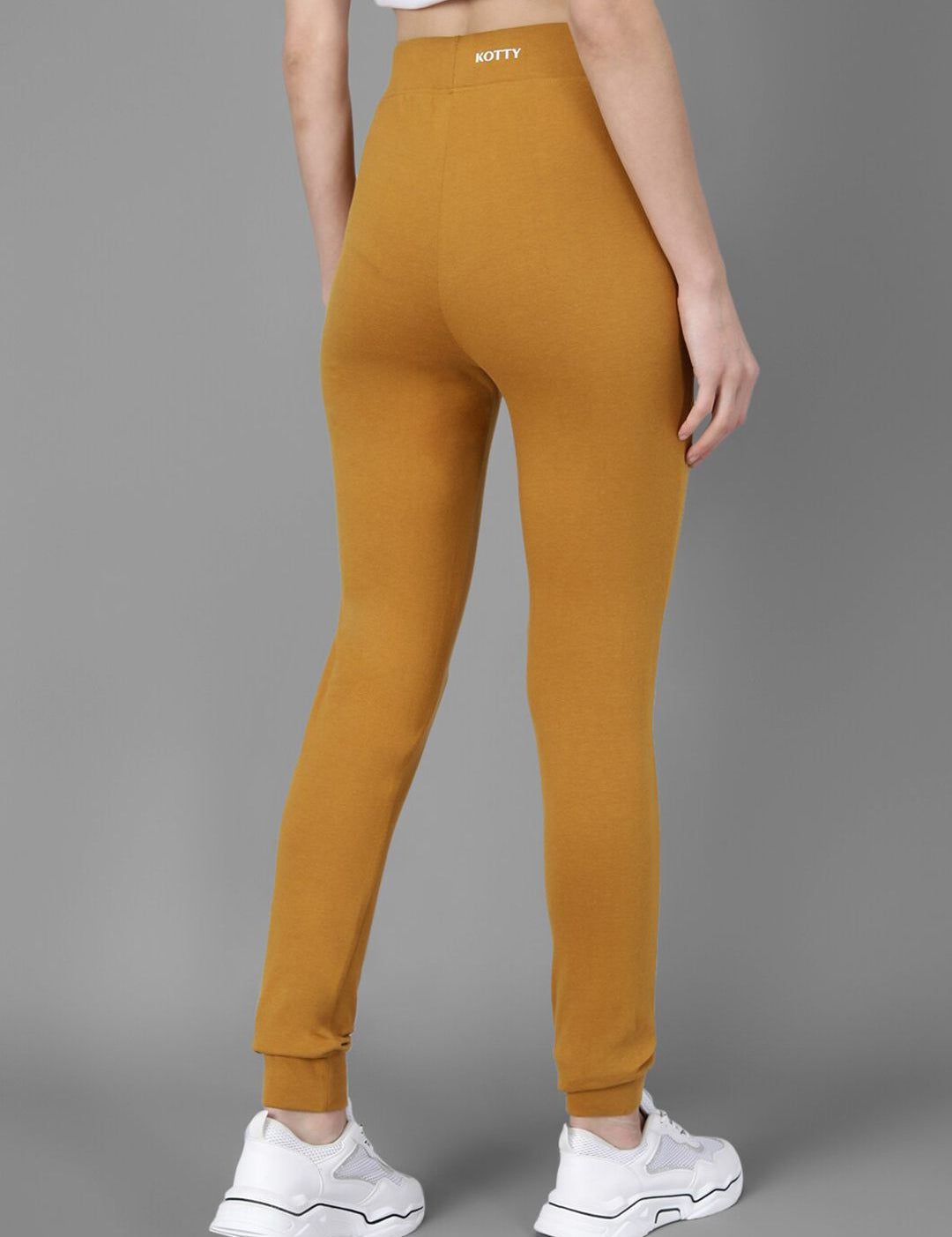 Kotty Women Mustard Yellow & White Printed Joggers