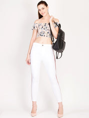 Kotty Women White Skinny Fit High-Rise Clean Look Jeans