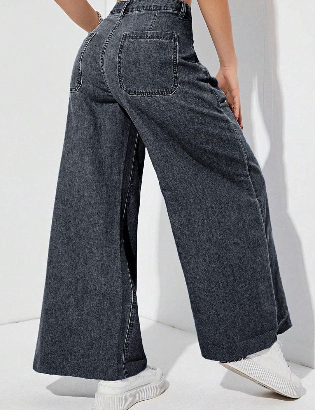 Kotty Women Black Jean Flared High-Rise Clean Look Stretchable Jeans