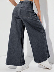 Kotty Women Black Jean Flared High-Rise Clean Look Stretchable Jeans