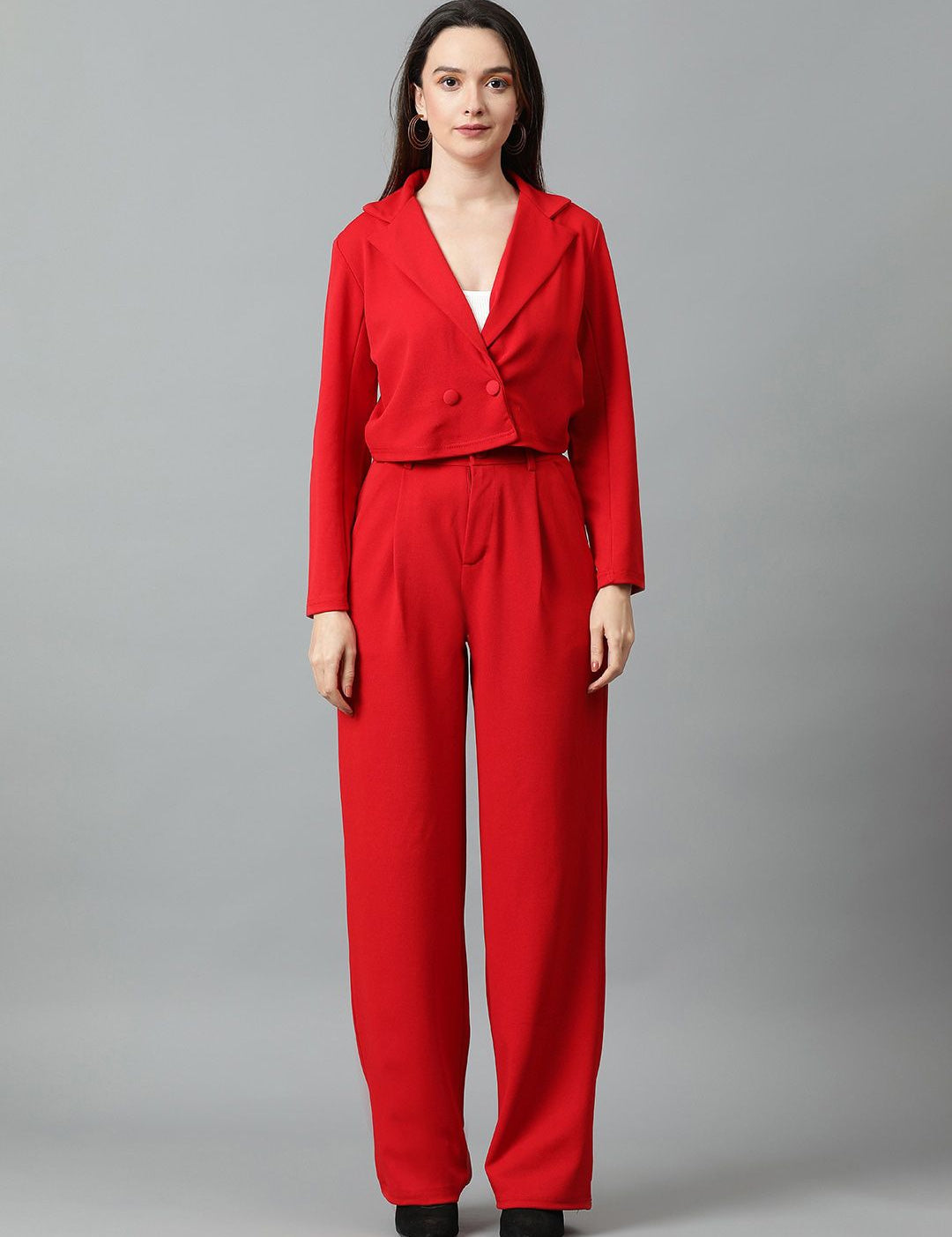 KOTTY BIZwear Basics Notched Lapel Collar Coat With Trousers