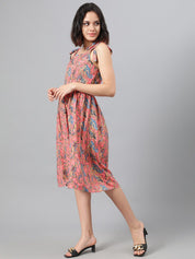 Kotty Ethnic Motifs Printed Fit & Flare Dress