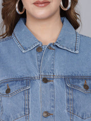 Kotty Women Blue Washed Denim Jacket