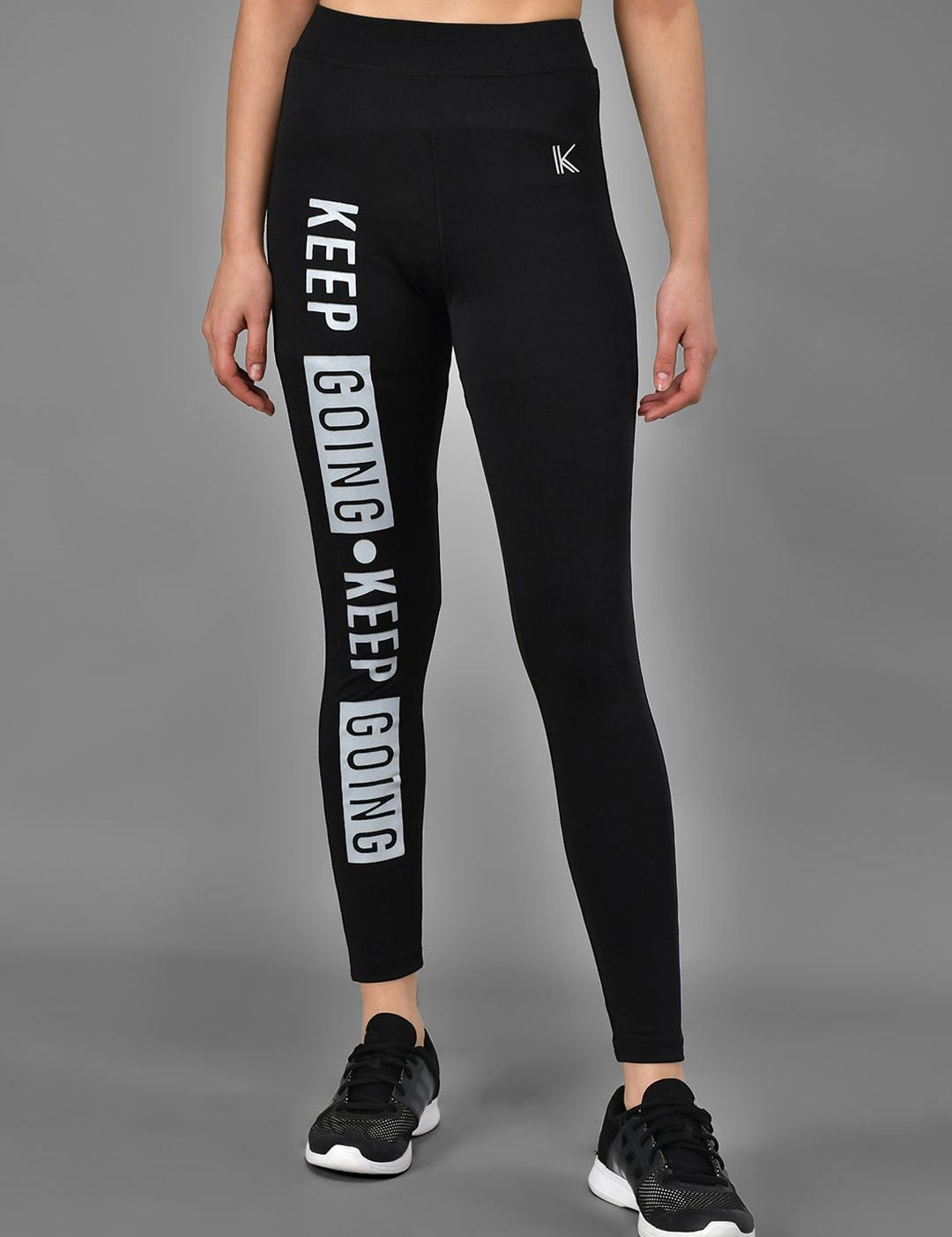 Kotty Women Black & White Printed Tights