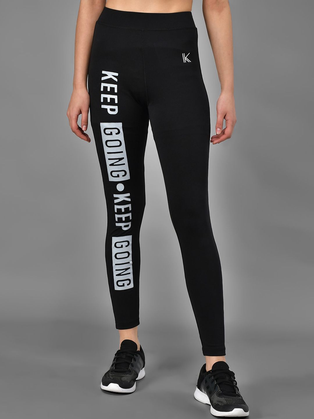 Kotty Women Black & White Printed Tights