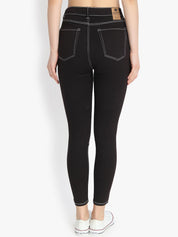 Kotty Women Black Skinny Fit High-Rise Clean Look Stretchable Jeans