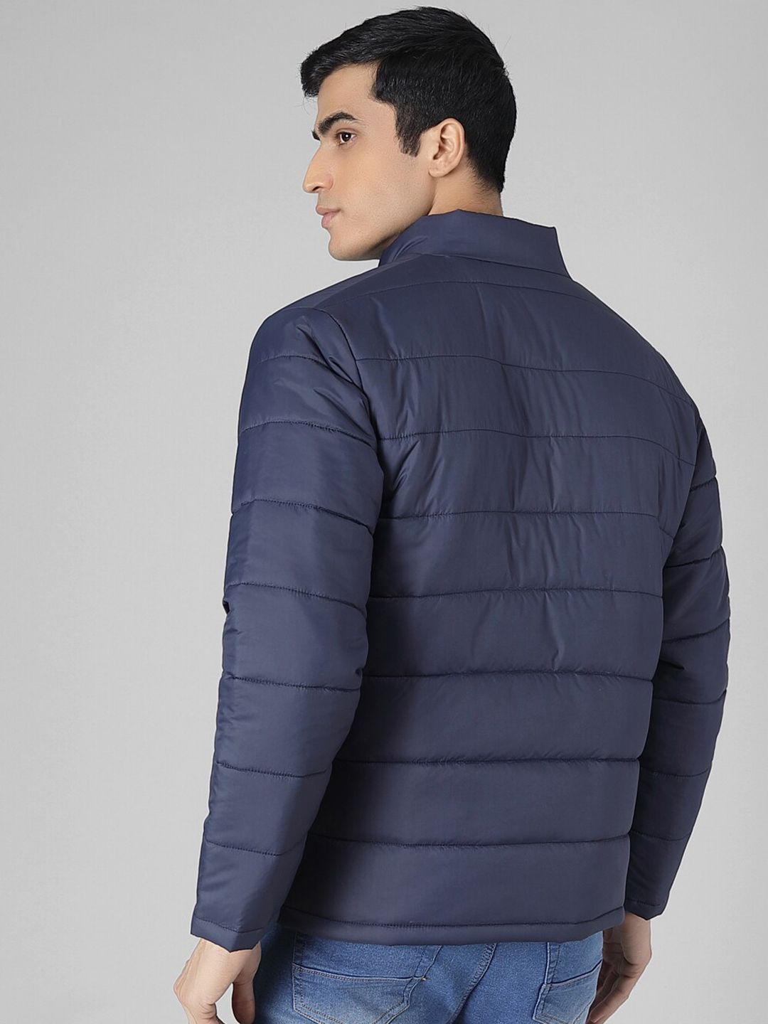 Kotty Men Blue Solid Puffer Jacket