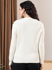 Kotty Women Ribbed V-Neck Long Sleeves Cardigan