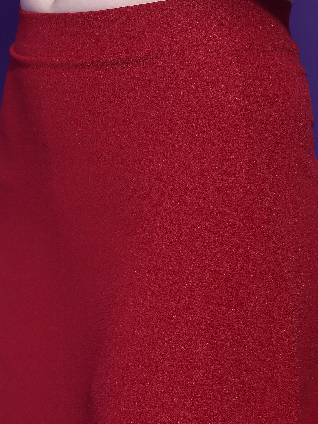 Stylecast X KOTTY Basics Red A-Line Above Knee Length Skirt