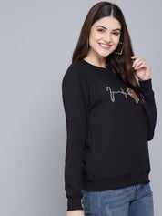 Kotty Women Black Printed Sweatshirt