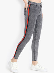 Kotty Women Charcoal Grey Skinny Fit High-Rise Clean Look Jeans
