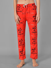 Kotty Red Printed Lounge Pants