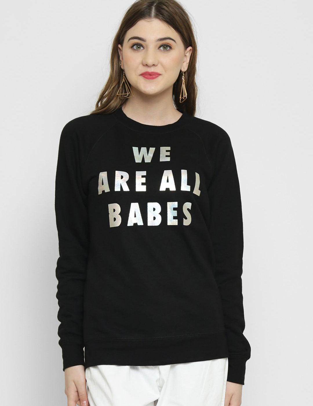 Kotty Women Black Printed Sweatshirt