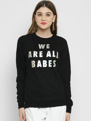 Kotty Women Black Printed Sweatshirt