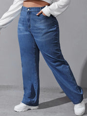 Kotty Women Blue Jean Straight Fit High-Rise Clean Look Stretchable Jeans