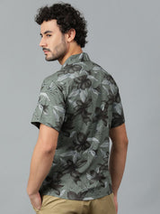 Kotty Men Cuban Collar Floral Printed Casual Shirt