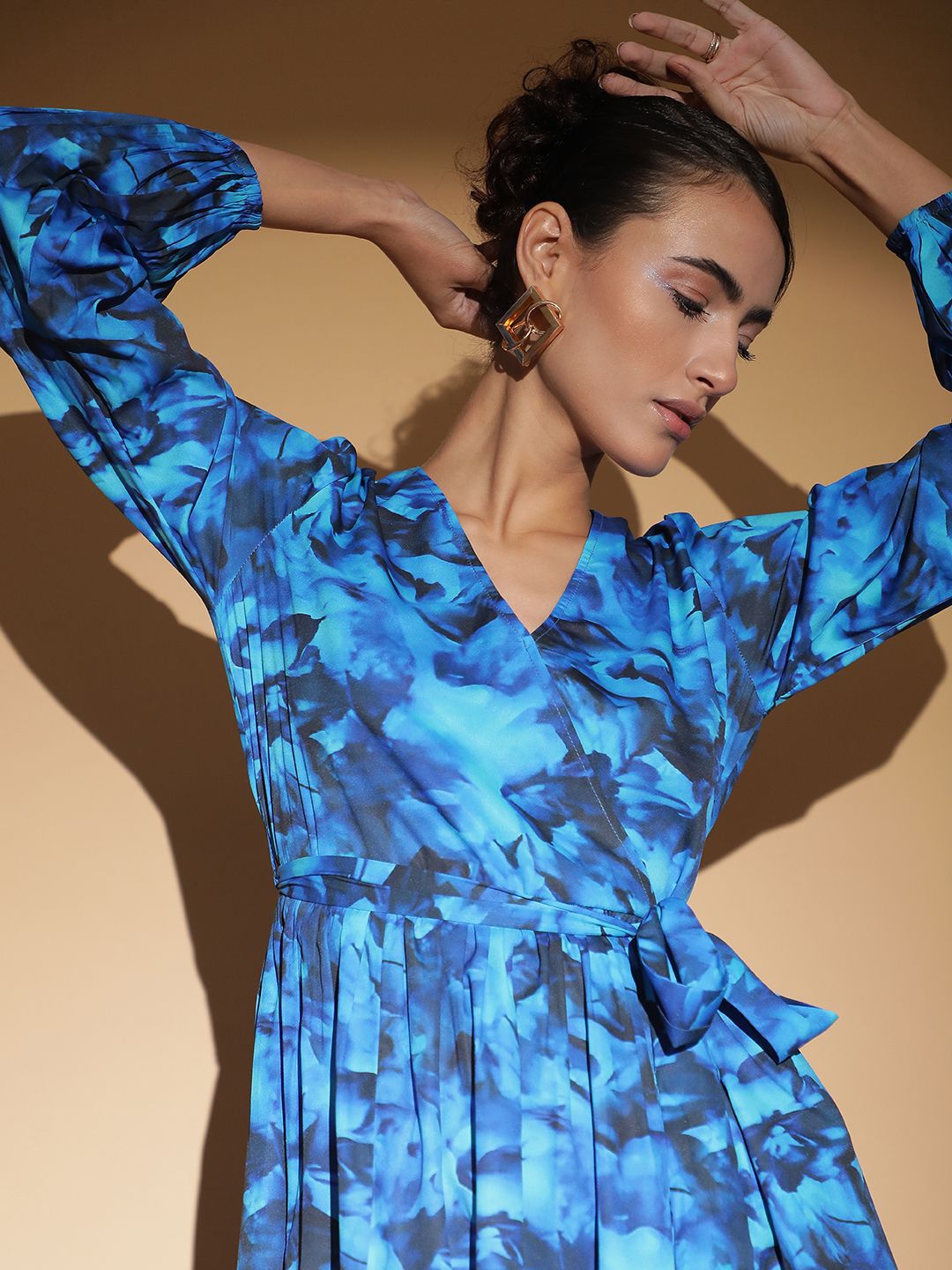 Kotty Abstract Printed Crepe Maxi Dress