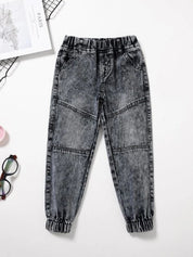 Kotty Boys Black Jean Light Fade Acid Wash Regular Fit Jeans