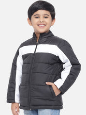Kotty Boys BLack & White  Colourblocked Lightweight Puffer Jacket