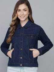 Kotty Women Blue Washed Lightweight Denim Jacket 
