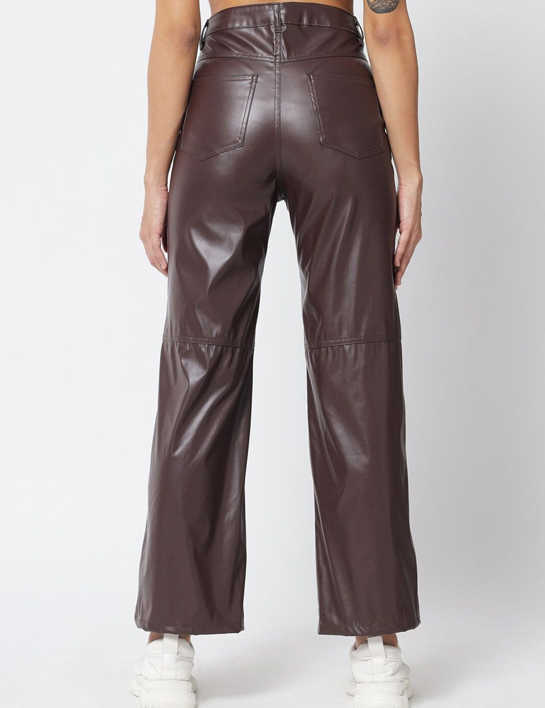 Kotty Women Brown Relaxed Straight Fit Parallel Trousers