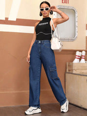 Kotty Women Blue Jean Straight Fit High-Rise Light Fade Stretchable Jeans